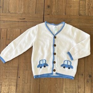 John Lewis car intarsia cardigan sweater 12-18 months grandpa sweater preppy